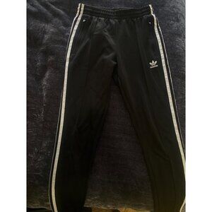Adidas Originals Black Track Pants with White Stripes